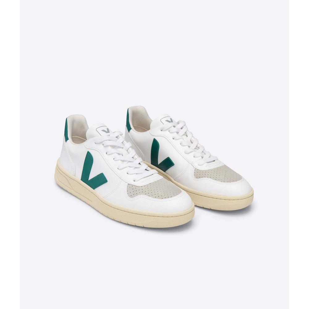 Veja V-10 CWL SOLE Men's Sneakers White/Green | NZ 331ZUT